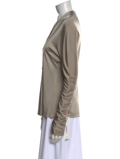 Helmut Lang V-Neck Long Sleeve Button-Up Top