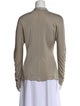 Helmut Lang V-Neck Long Sleeve Button-Up Top