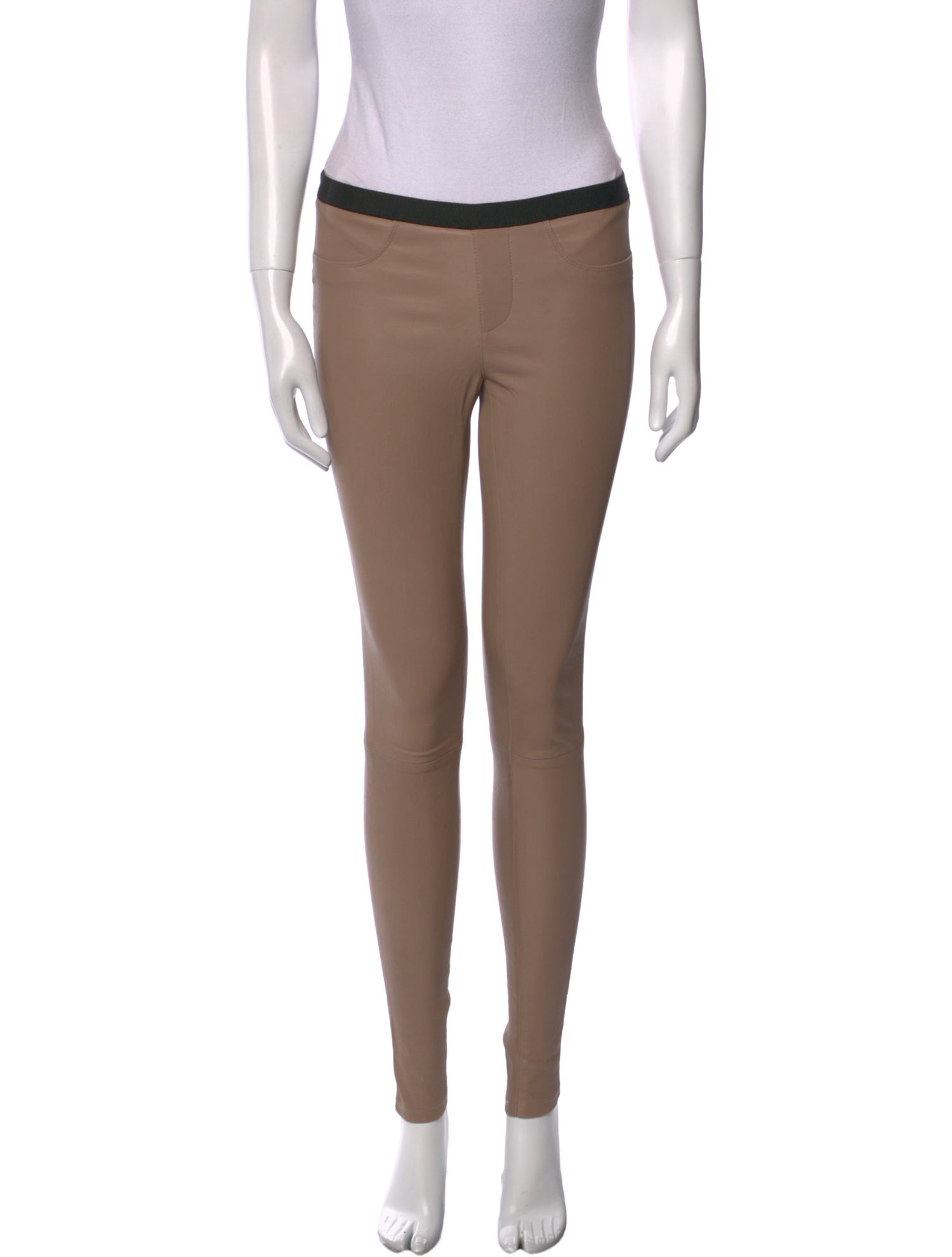 Helmut Lang Lamb Leather Skinny Leg Pants