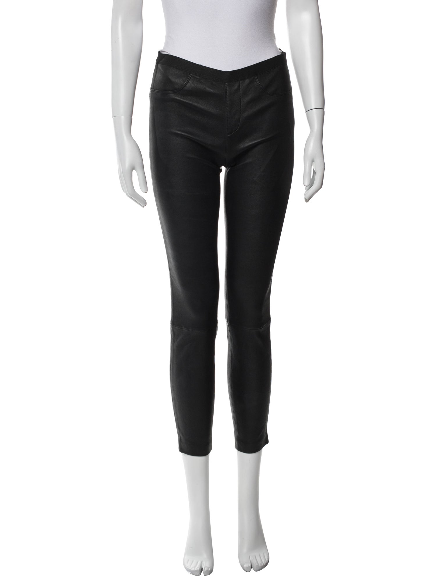 Helmut Lang Lamb Leather Skinny Leg Pants