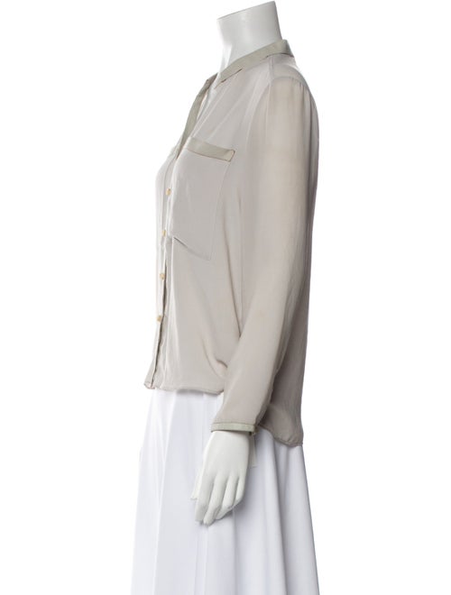 Helmut Lang V-Neck Long Sleeve Button-Up Top