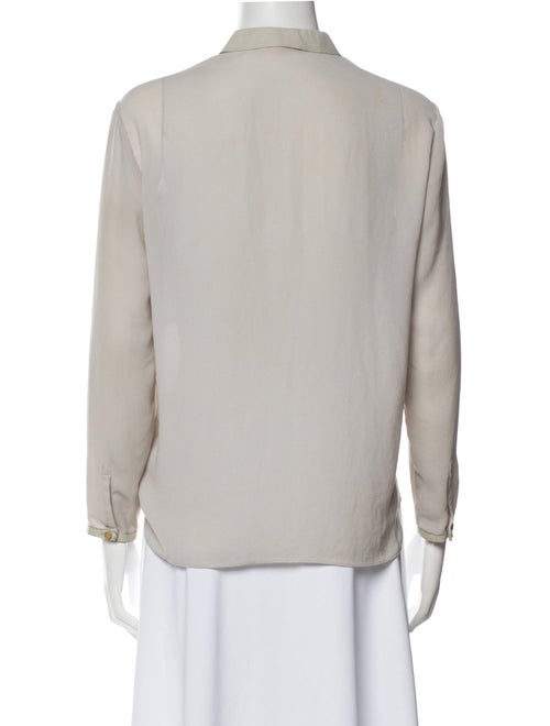 Helmut Lang V-Neck Long Sleeve Button-Up Top
