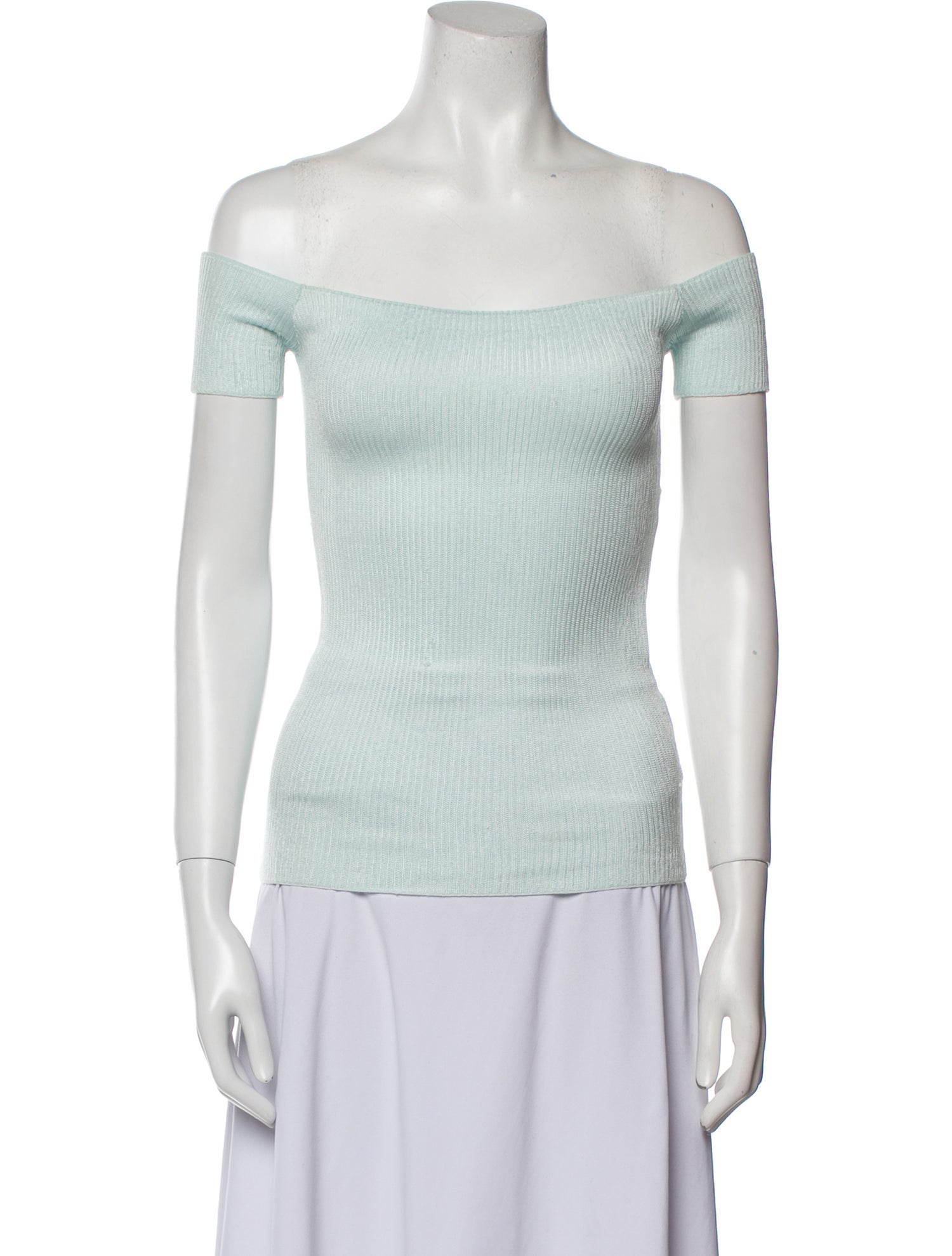 Helmut Lang Off-The-Shoulder Short Sleeve Top