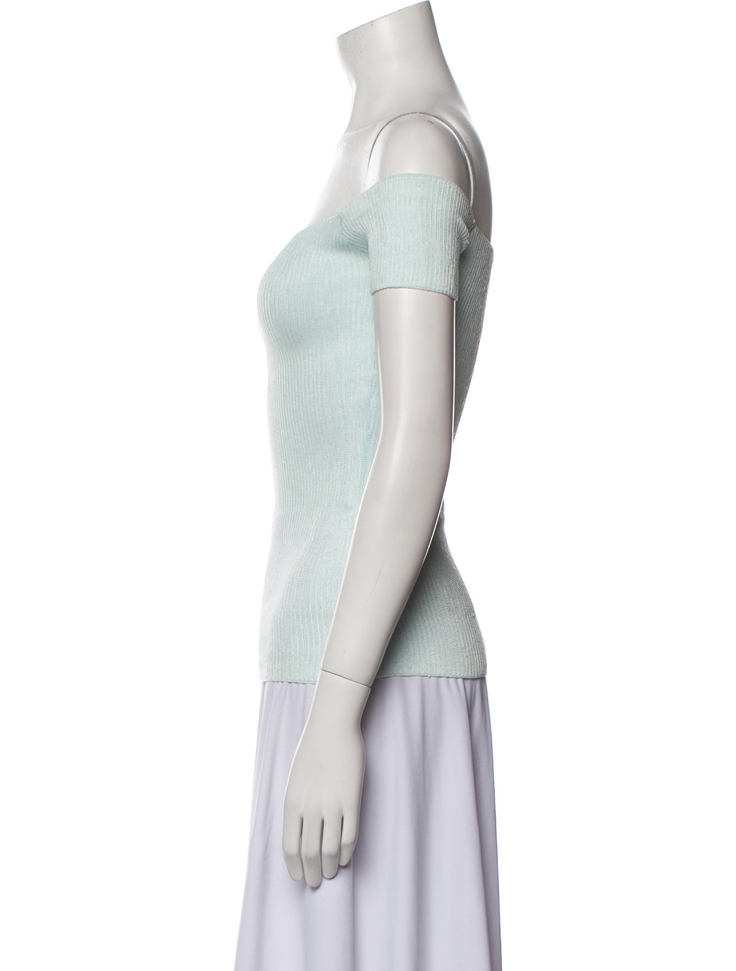 Helmut Lang Off-The-Shoulder Short Sleeve Top