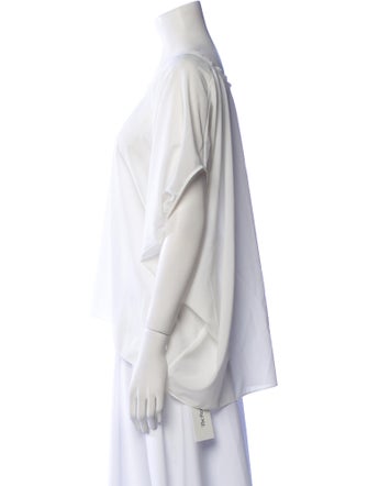 Helmut Lang Bateau Neckline Short Sleeve Blouse