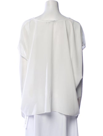 Helmut Lang Bateau Neckline Short Sleeve Blouse