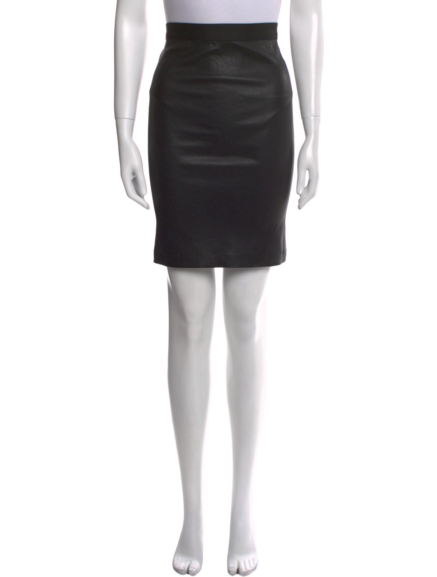 Helmut Lang Lamb Leather Knee-Length Skirt