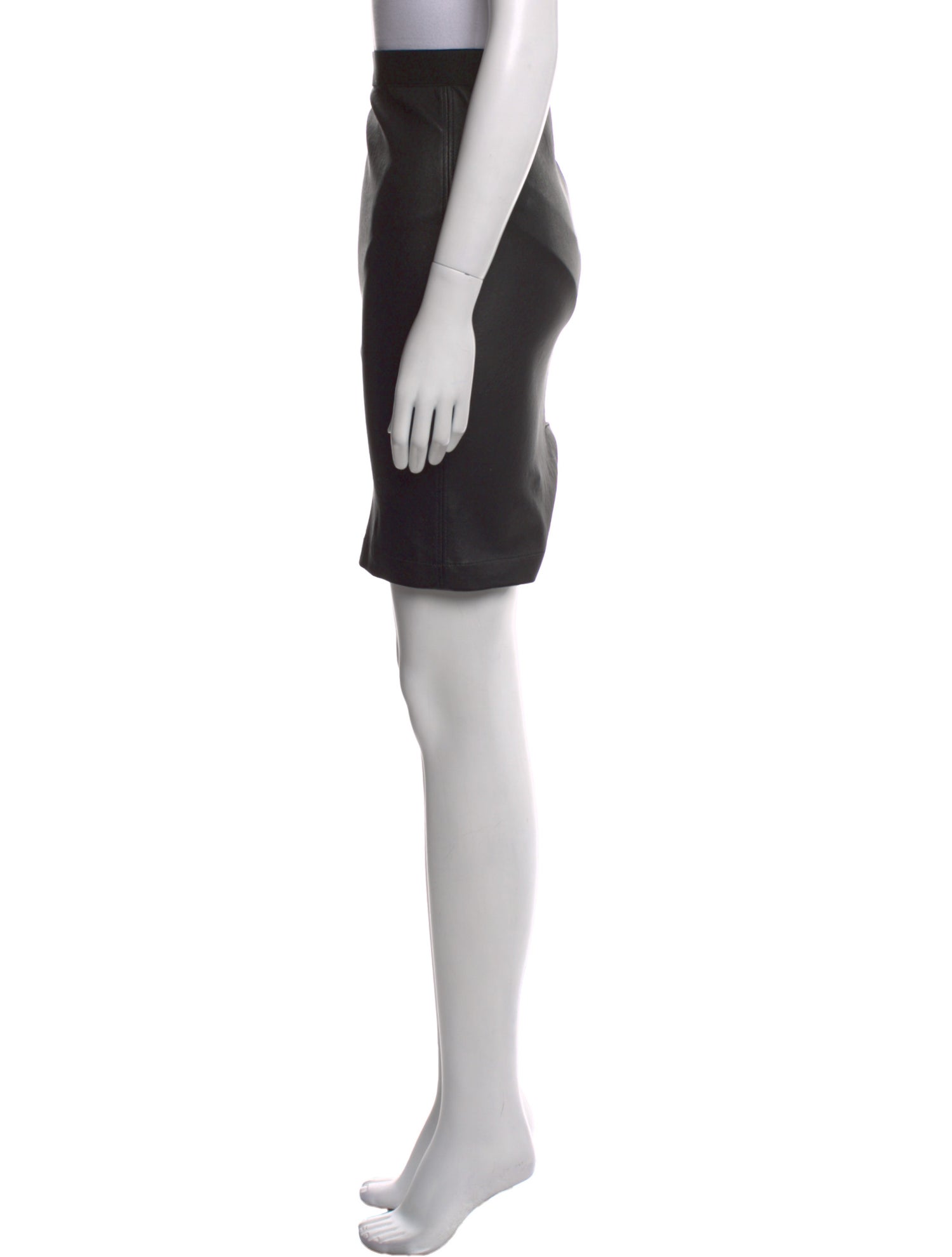 Helmut Lang Lamb Leather Knee-Length Skirt