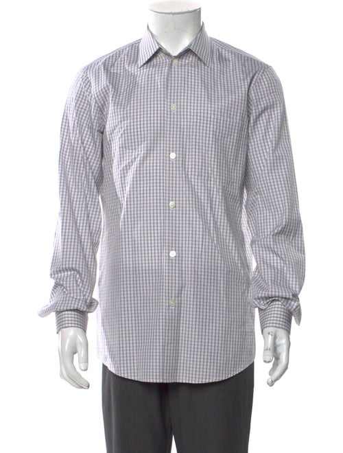 Helmut Lang Plaid Print Long Sleeve Shirt