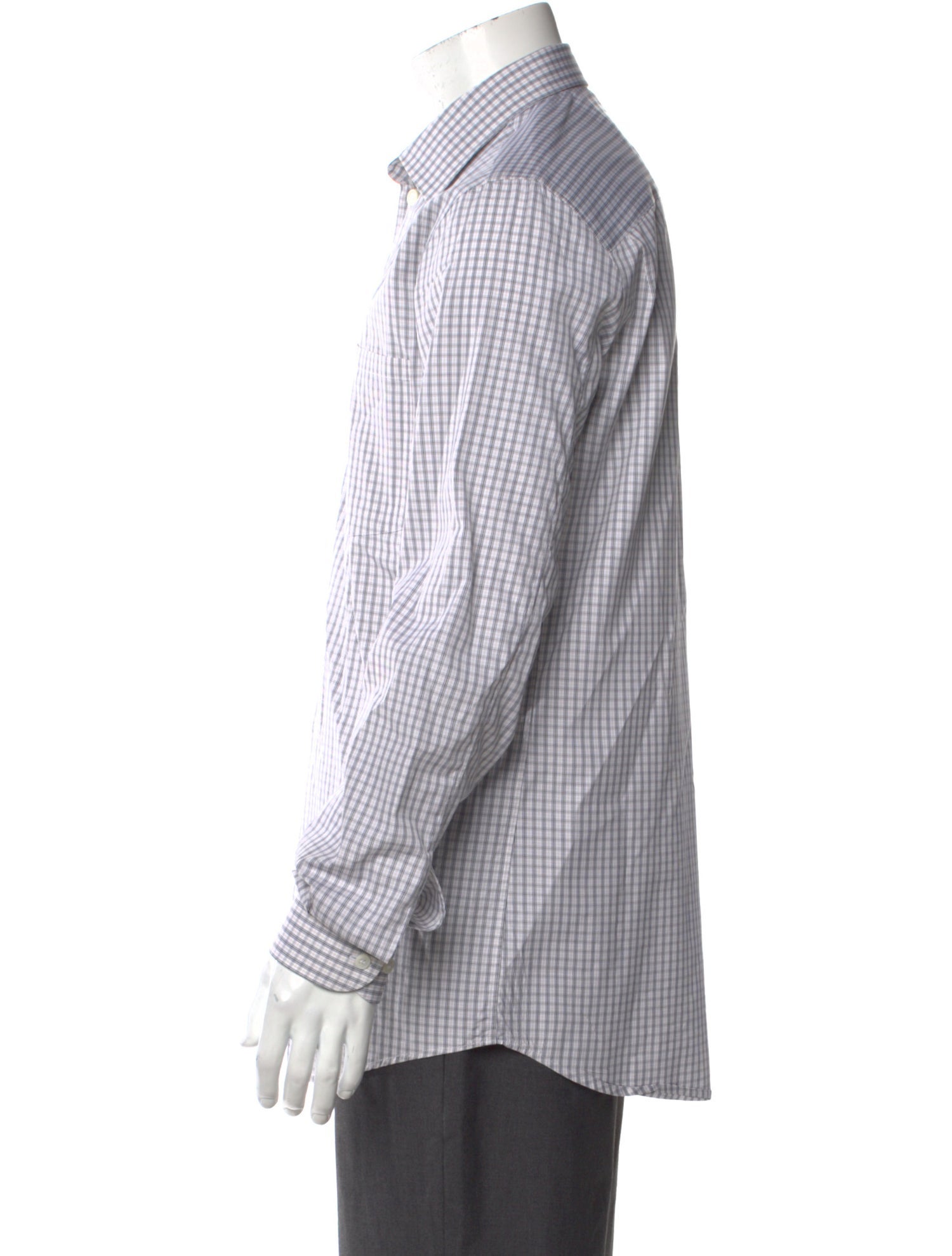 Helmut Lang Plaid Print Long Sleeve Shirt