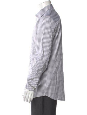 Helmut Lang Plaid Print Long Sleeve Shirt