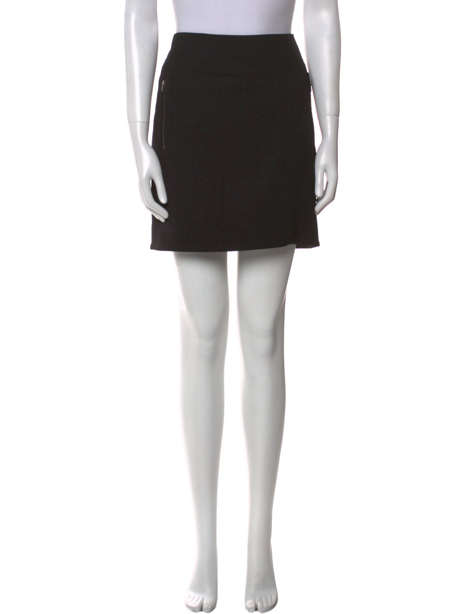 Helmut Lang Leather Trim Embellishment Mini Skirt