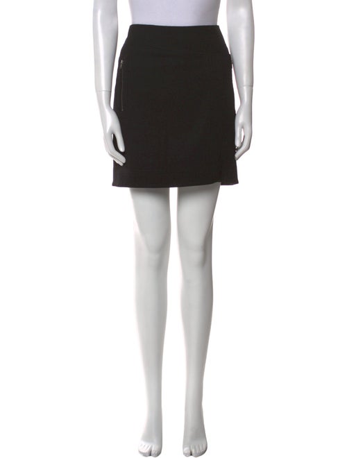 Helmut Lang Leather Trim Embellishment Mini Skirt