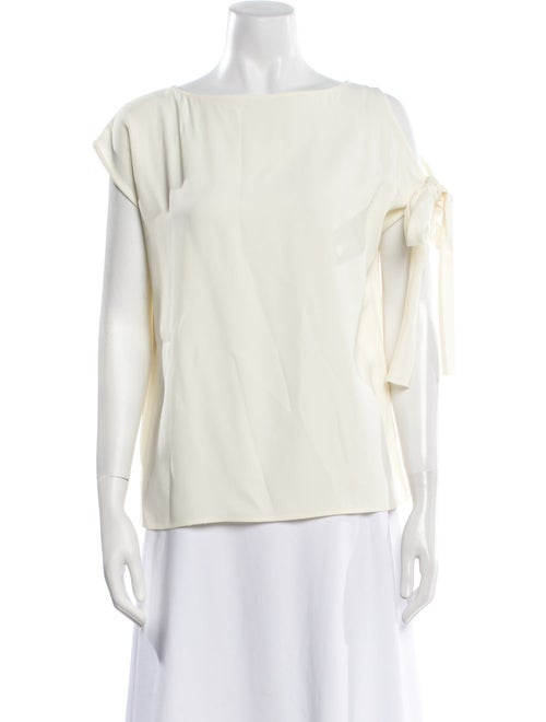 Helmut Lang Bateau Neckline Short Sleeve Blouse