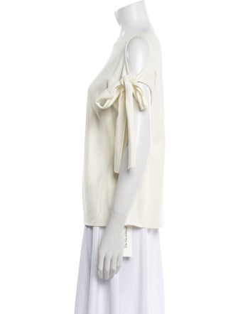 Helmut Lang Bateau Neckline Short Sleeve Blouse