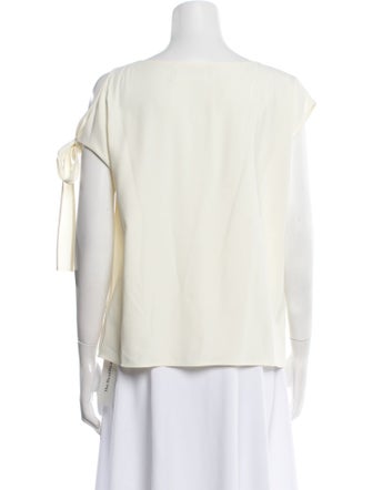 Helmut Lang Bateau Neckline Short Sleeve Blouse