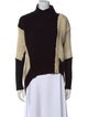 Helmut Lang Colorblock Pattern Mock Neck Sweater