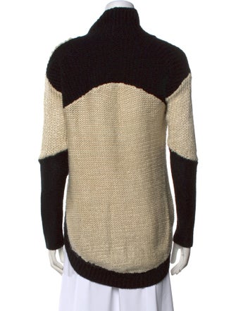 Helmut Lang Colorblock Pattern Mock Neck Sweater