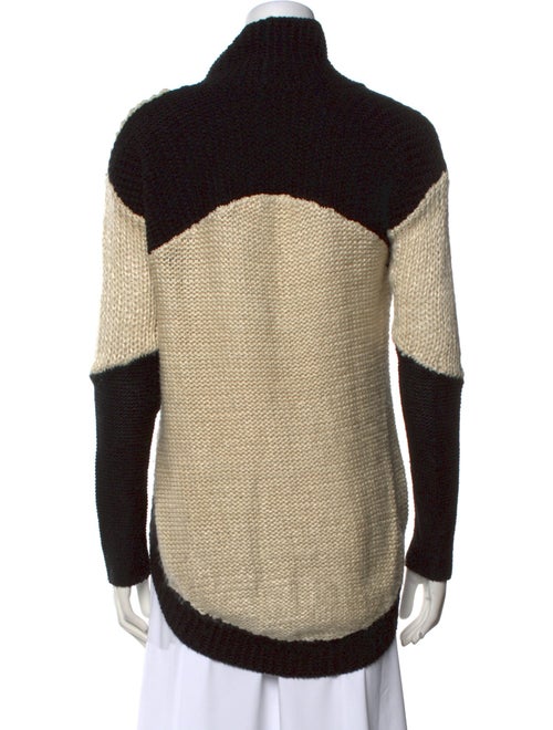 Helmut Lang Colorblock Pattern Mock Neck Sweater