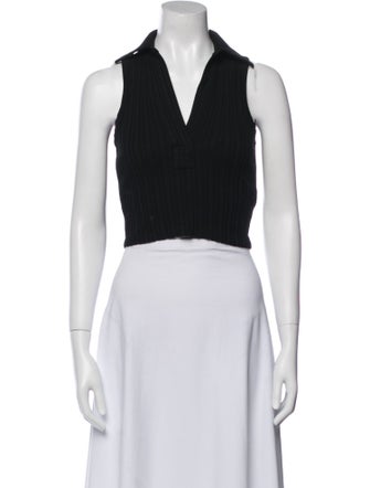 Helmut Lang V-Neck Sleeveless Crop Top