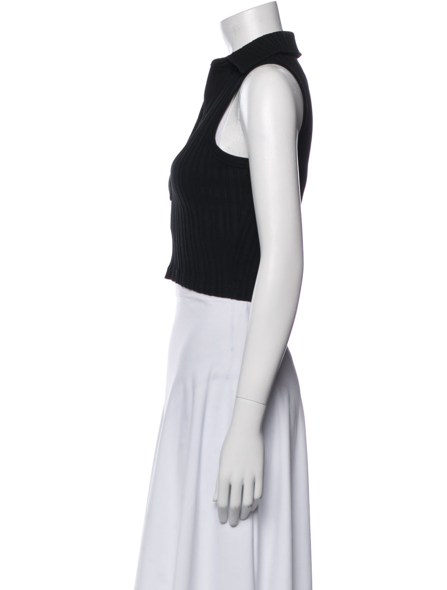 Helmut Lang V-Neck Sleeveless Crop Top