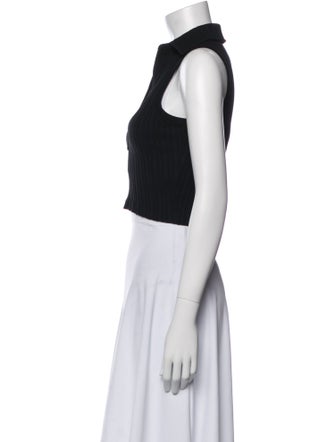 Helmut Lang V-Neck Sleeveless Crop Top