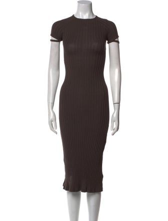Helmut Lang Crew Neck Midi Length Dress