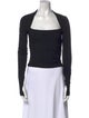 Helmut Lang Square Neckline Long Sleeve Crop Top