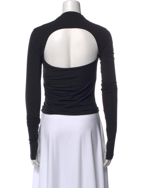 Helmut Lang Square Neckline Long Sleeve Crop Top