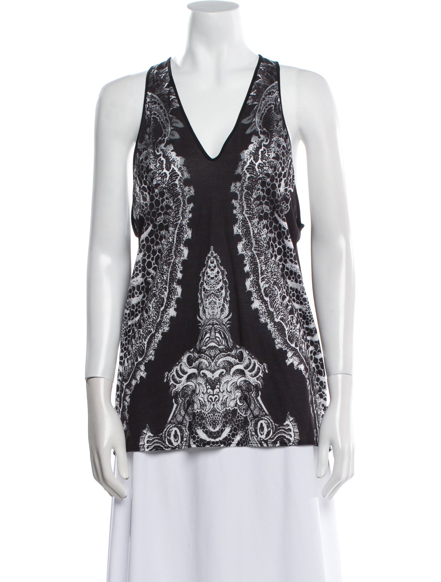 Helmut Lang Printed V-Neck Top