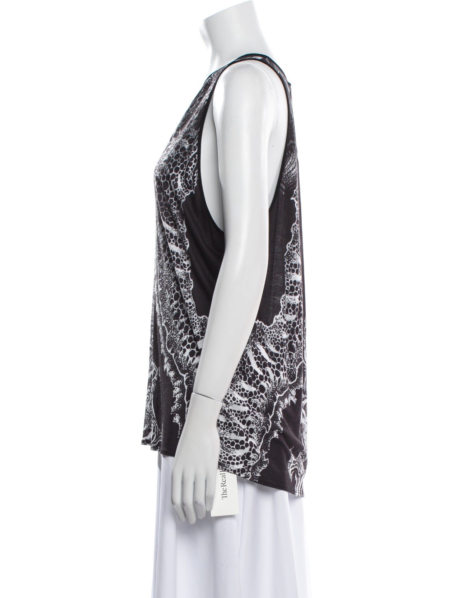 Helmut Lang Printed V-Neck Top