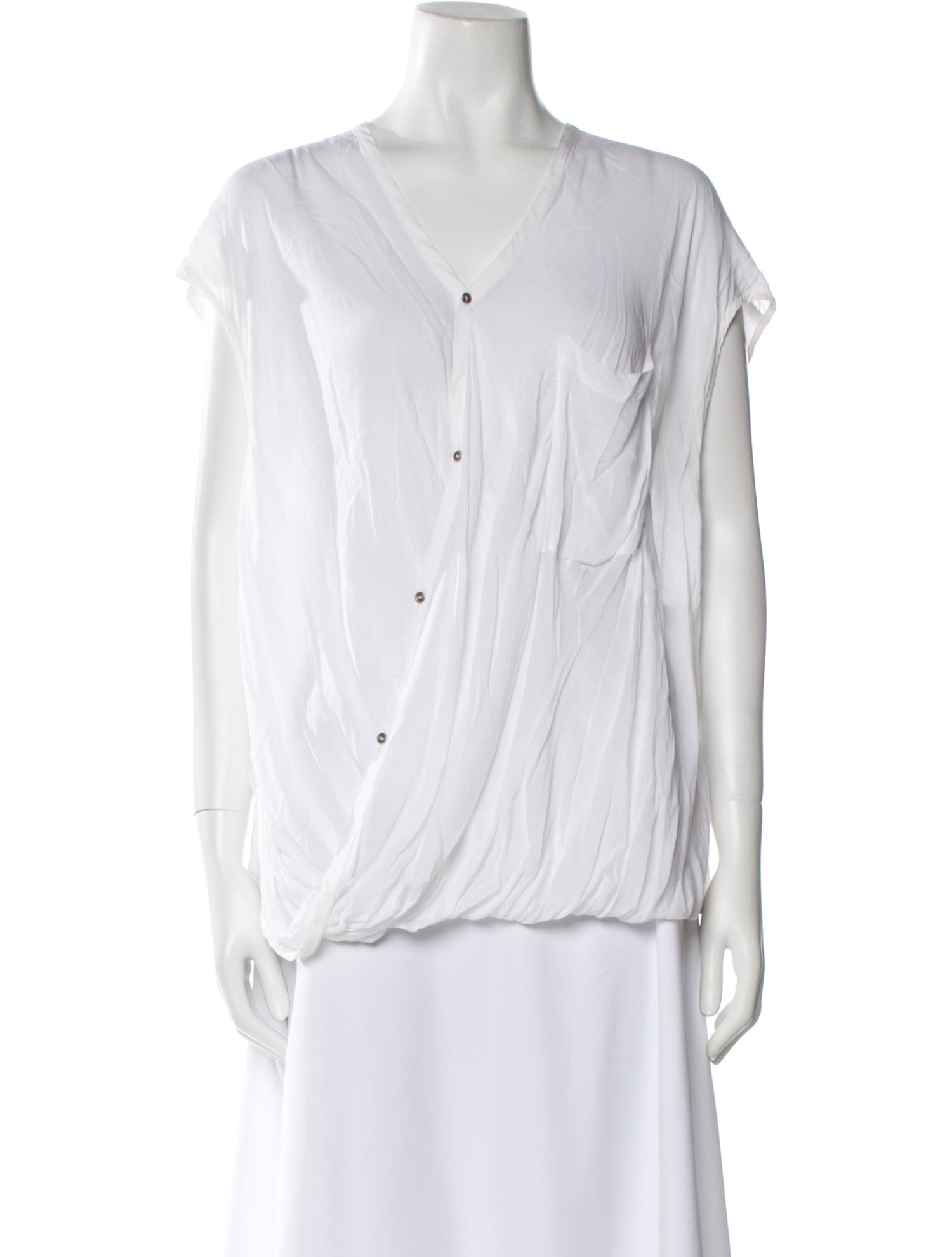 Helmut Lang V-Neck Short Sleeve Blouse