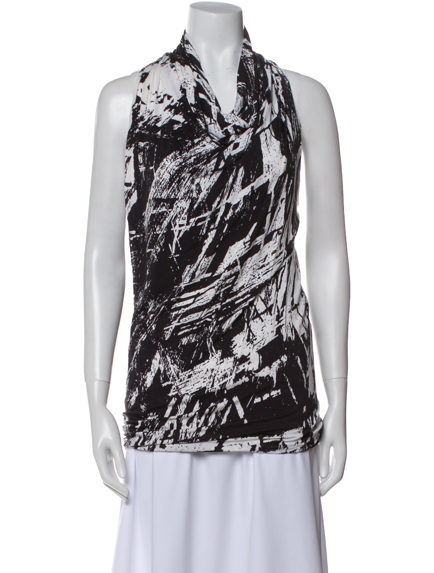 Helmut Lang Printed Cowl Neck Top