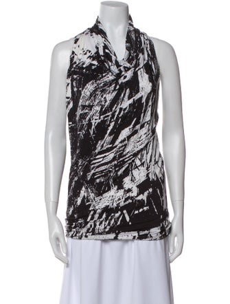 Helmut Lang Printed Cowl Neck Top