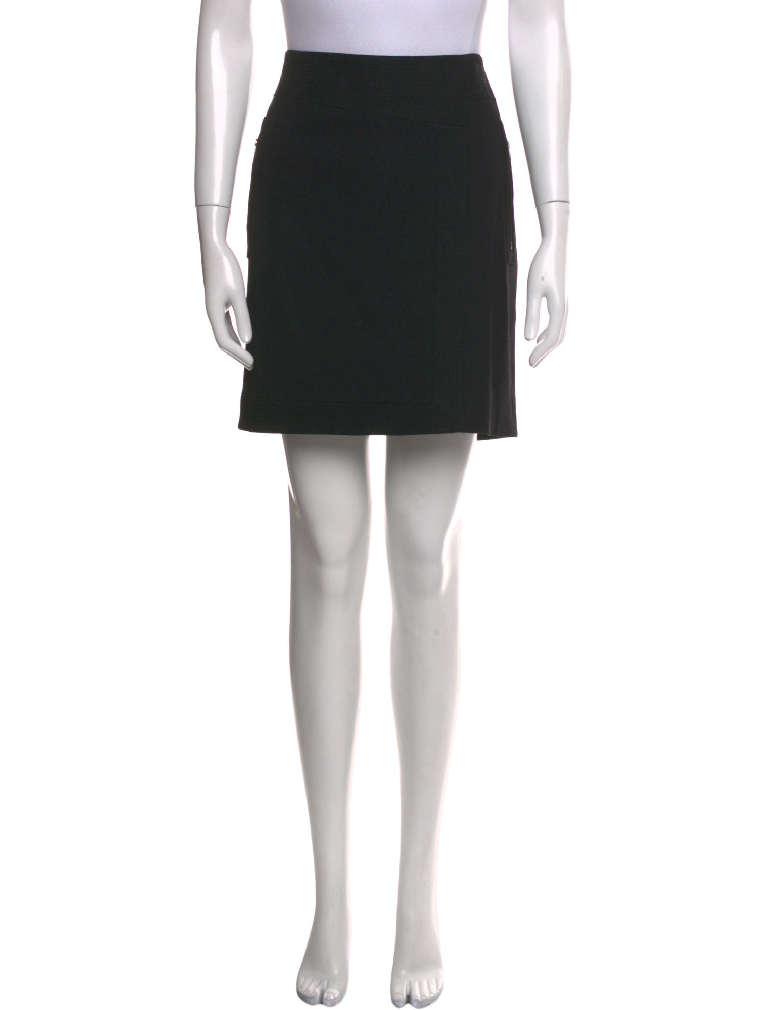 Helmut Lang Leather Trim Embellishment Mini Skirt