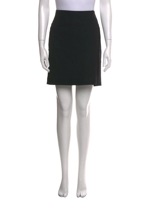 Helmut Lang Leather Trim Embellishment Mini Skirt