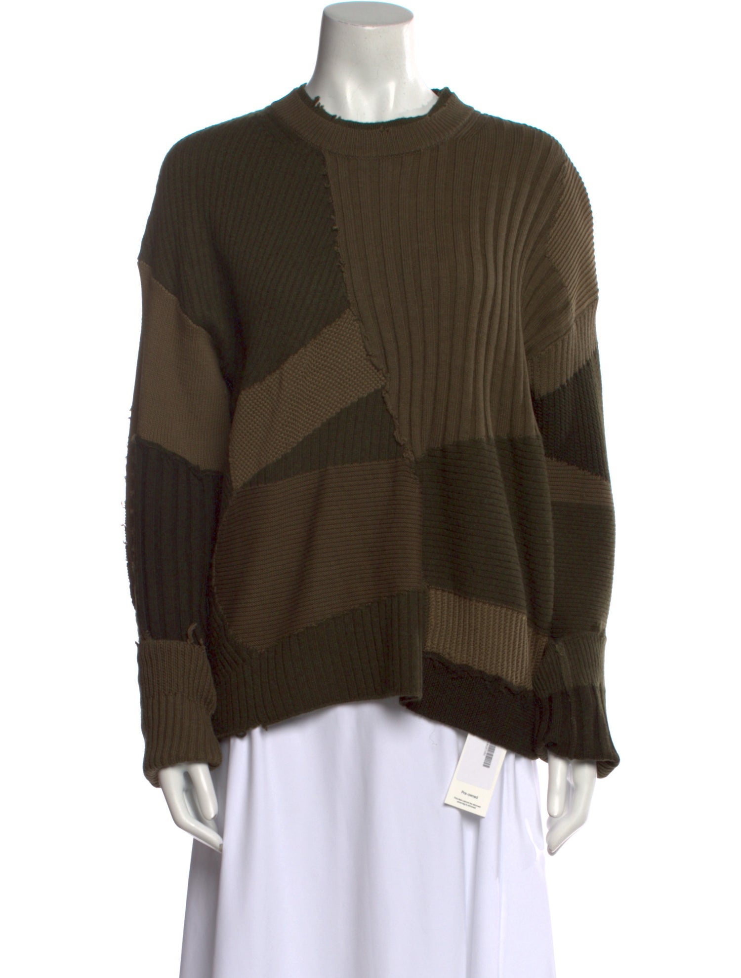 Helmut Lang Striped Mock Neck Sweater