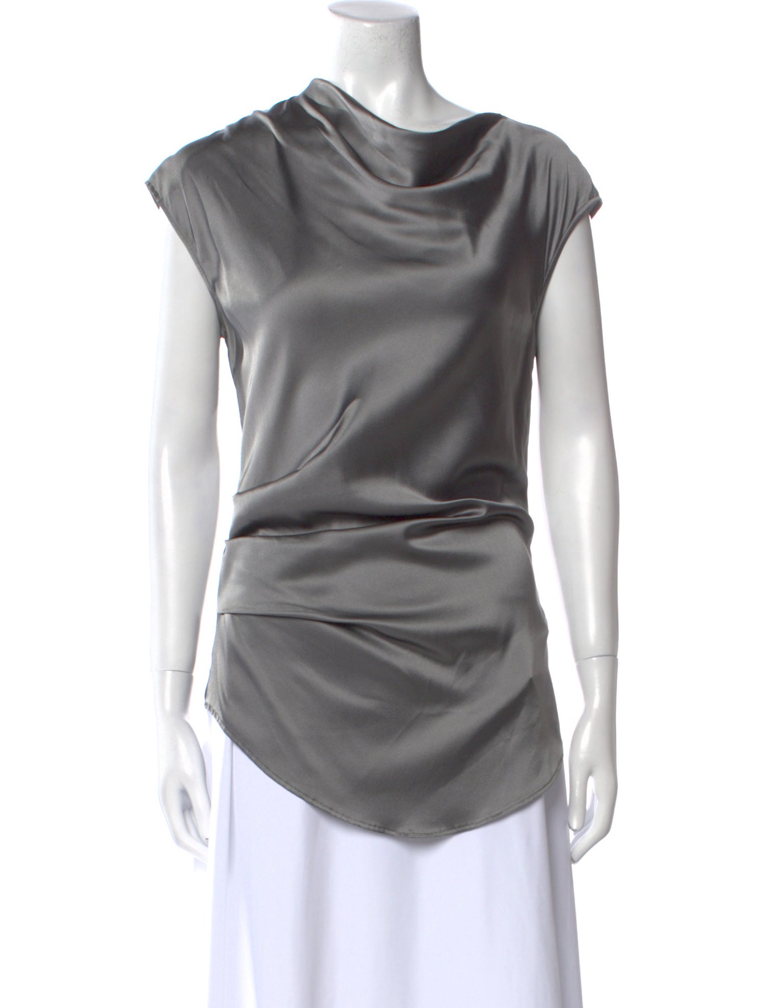 Helmut Lang Silk Cowl Neck Top