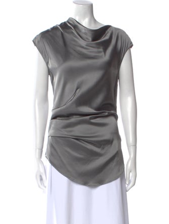 Helmut Lang Silk Cowl Neck Top
