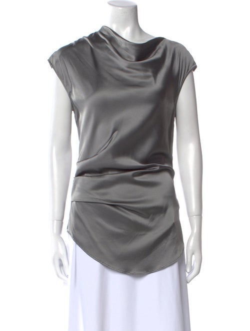 Helmut Lang Silk Cowl Neck Top