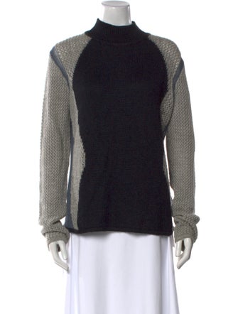 Helmut Lang Alpaca Colorblock Pattern Sweater
