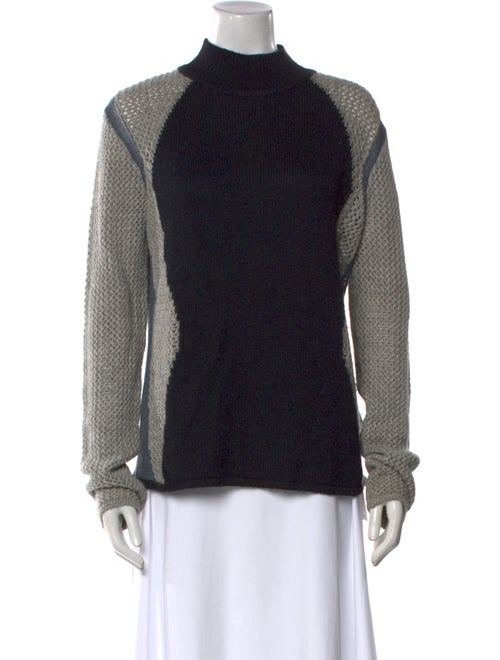 Helmut Lang Alpaca Colorblock Pattern Sweater