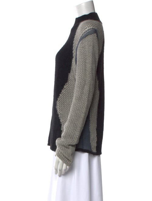 Helmut Lang Alpaca Colorblock Pattern Sweater