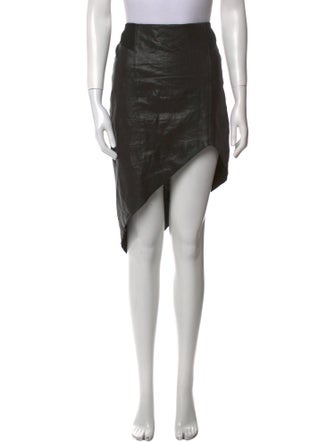 Helmut Lang Leather Knee-Length Skirt