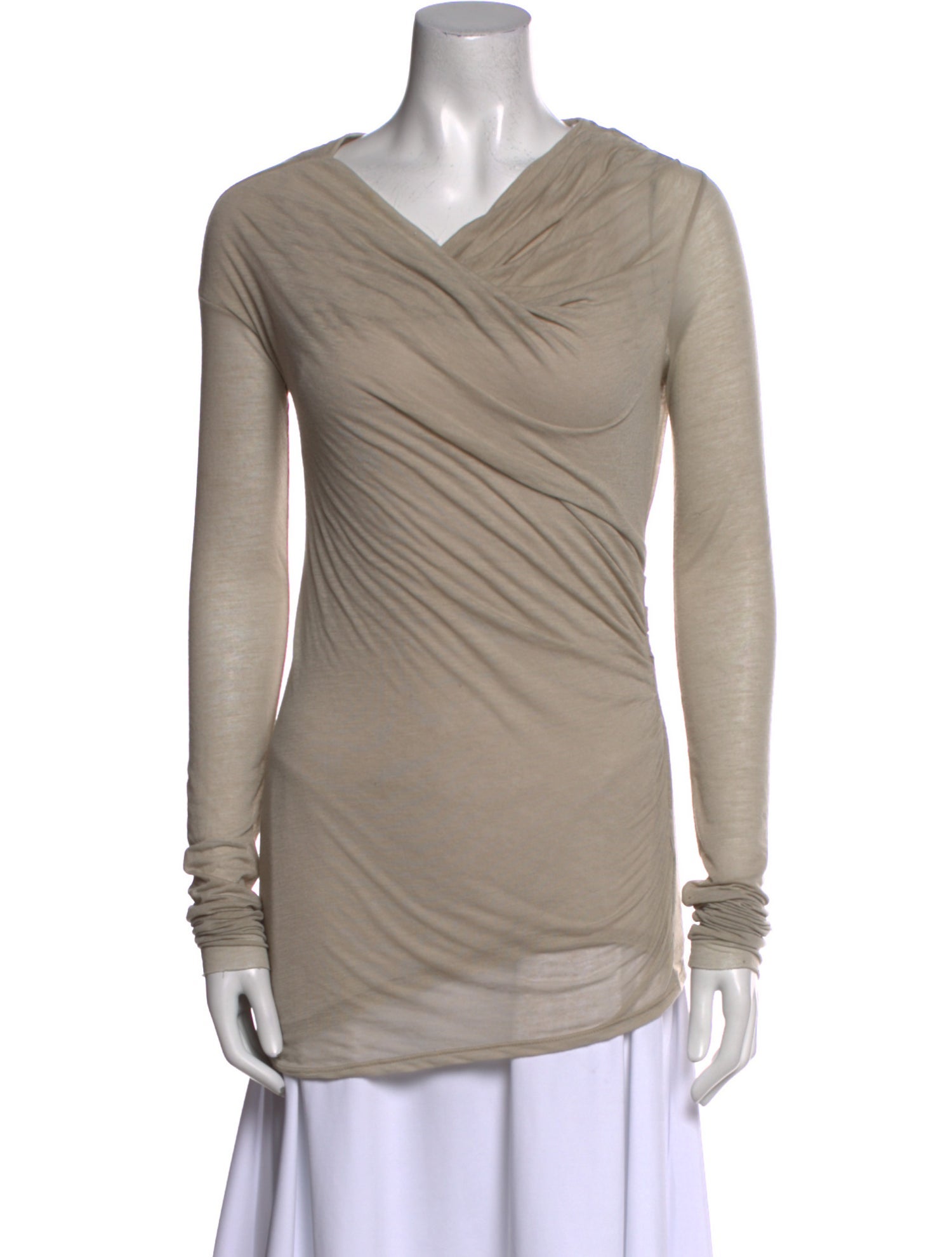 Helmut Lang Cowl Neck Long Sleeve Top