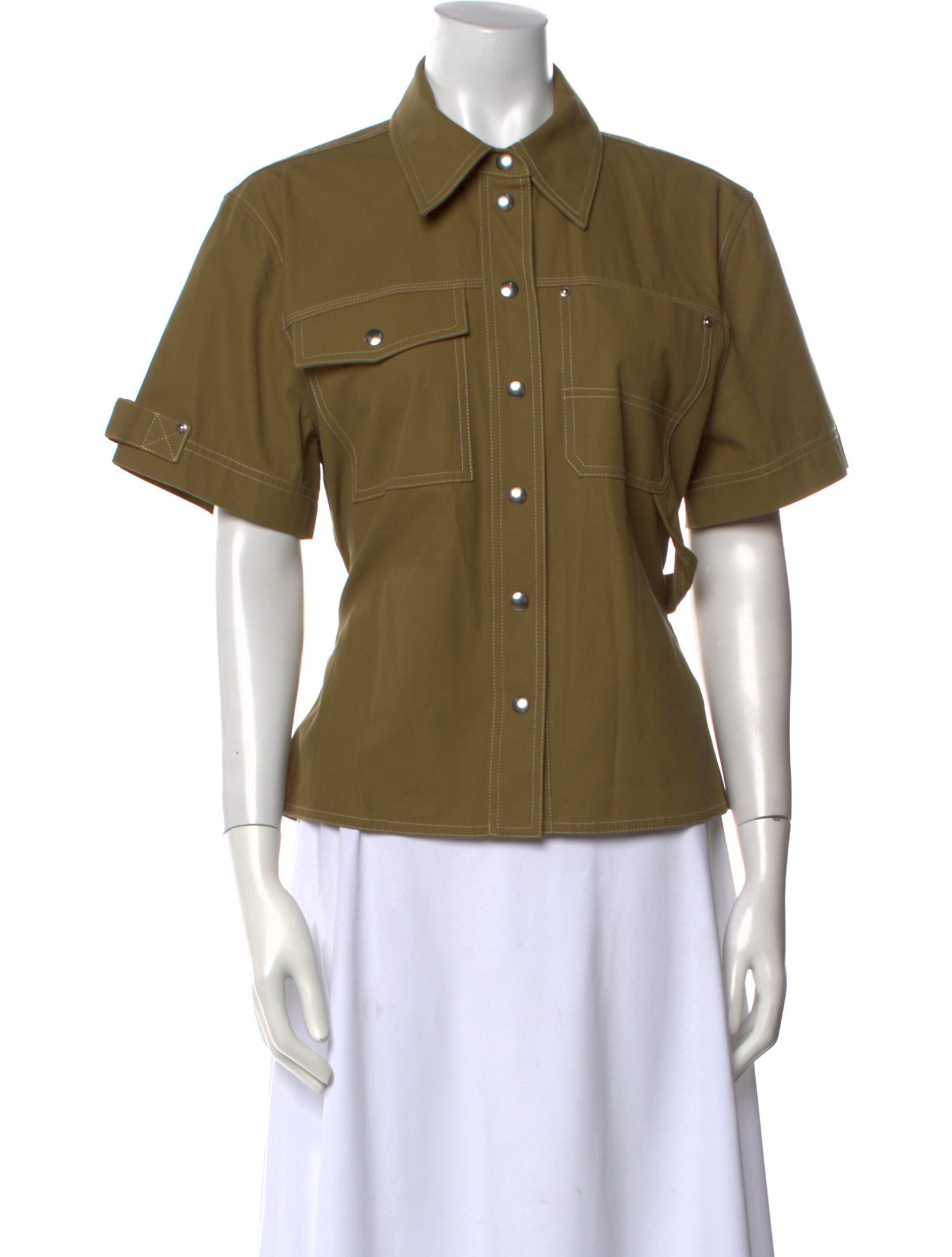 Helmut Lang Short Sleeve Button-Up Top