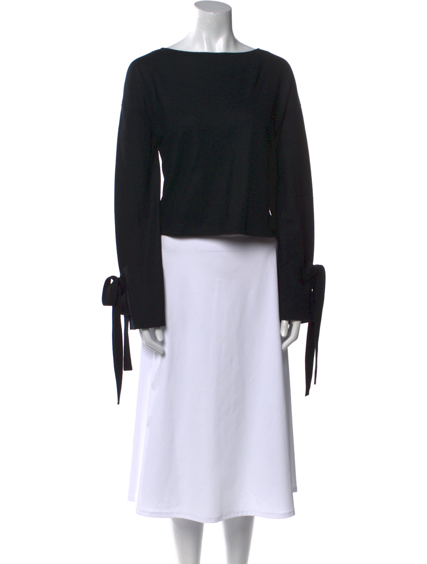 Helmut Lang Wool Bateau Neckline Crop Top