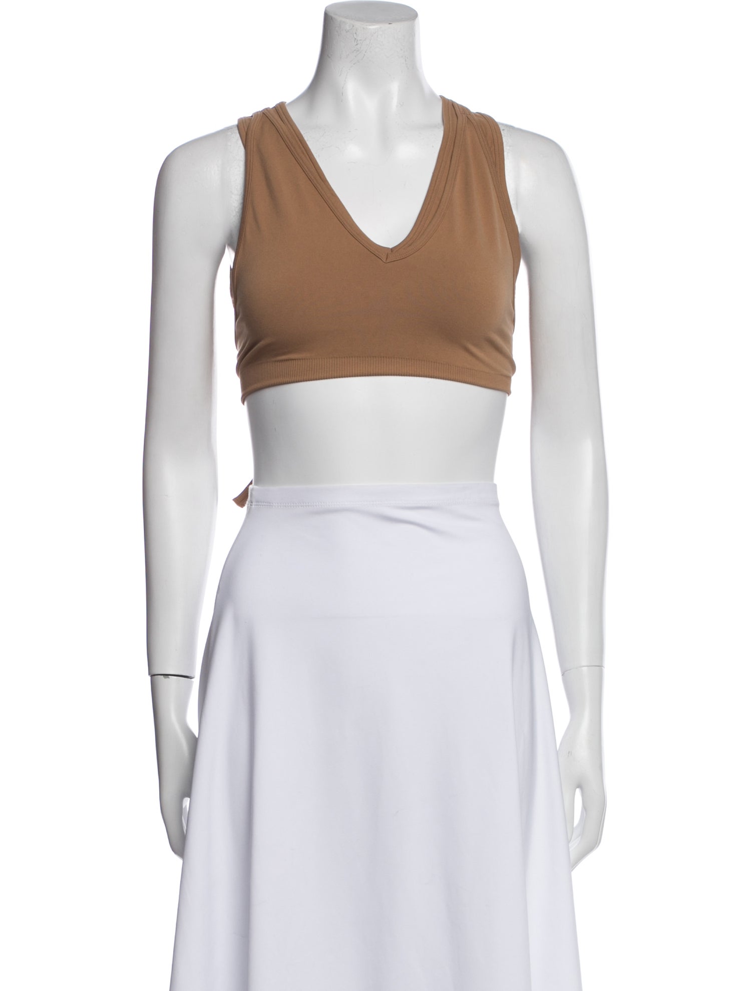 Helmut Lang Nylon V-Neck Crop Top