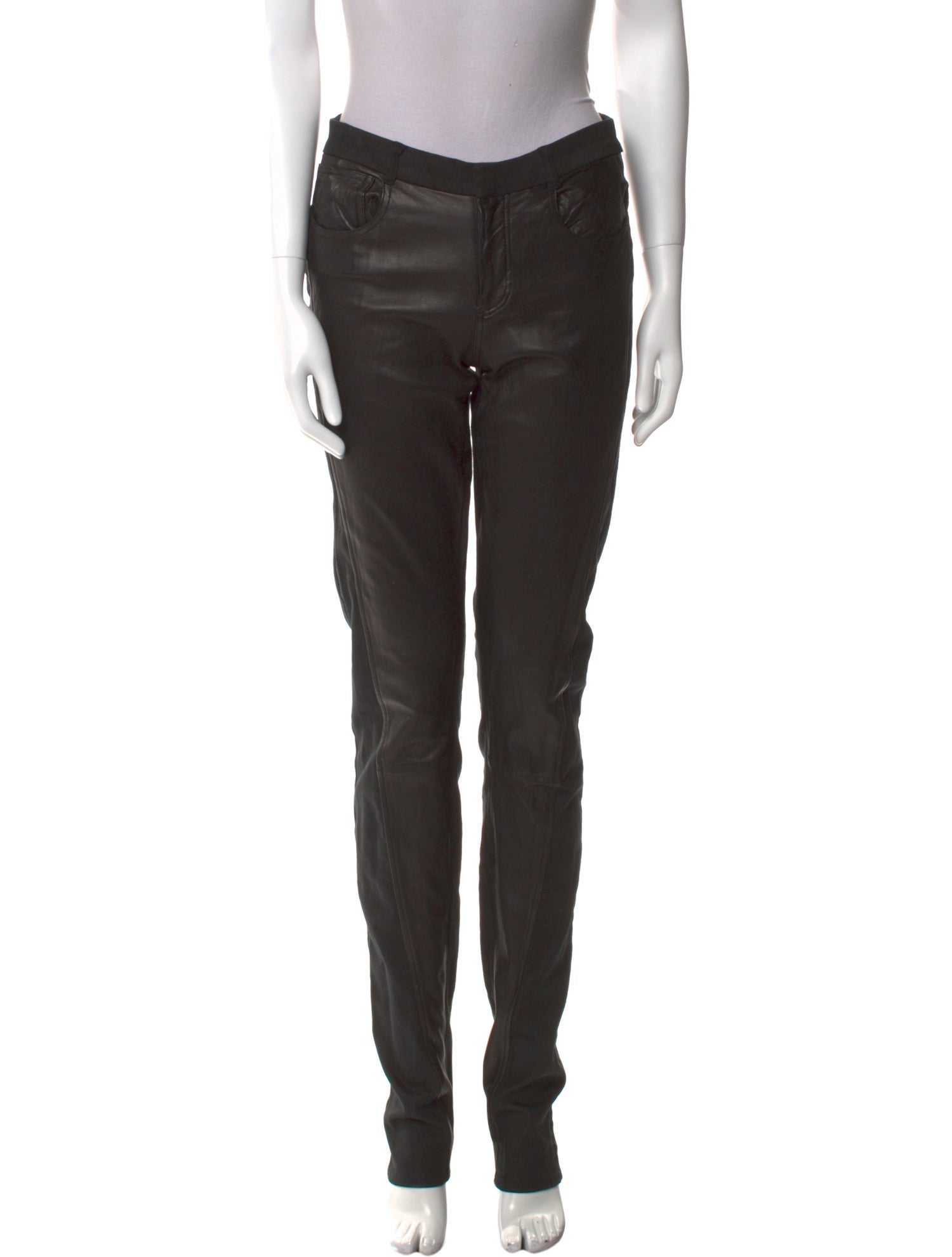 Helmut Lang Leather Skinny Leg Pants