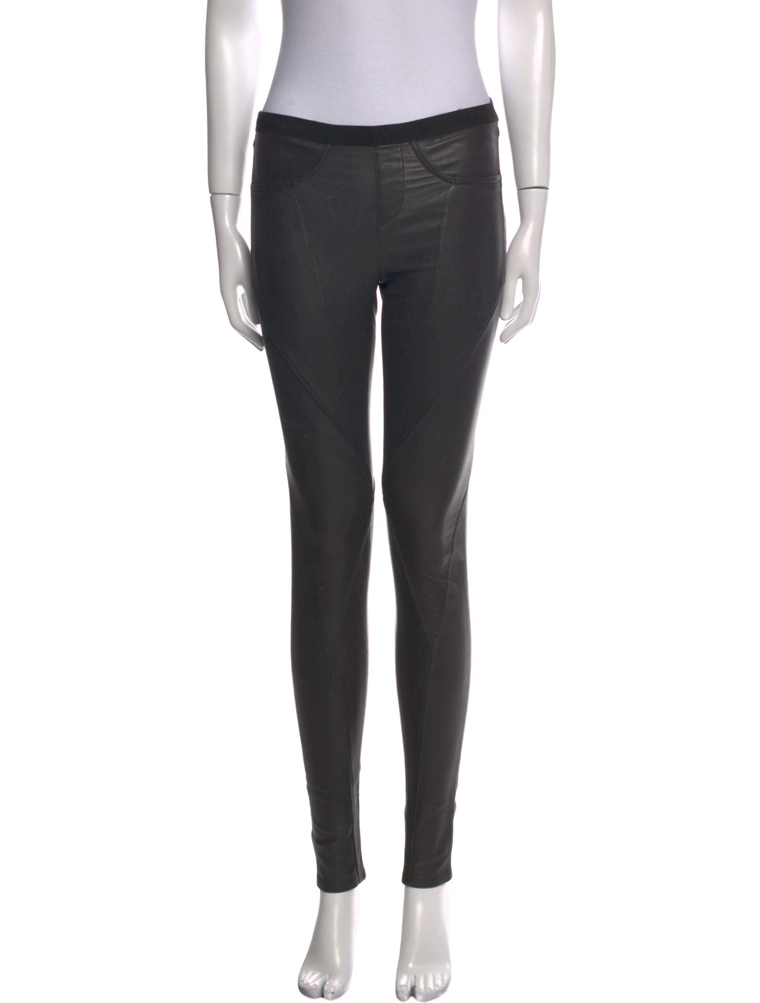 Helmut Lang Lamb Leather Skinny Leg Pants